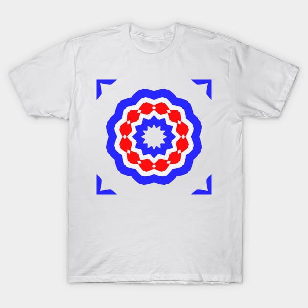Tri color Flower Mandala T-Shirt by PlanetMonkey